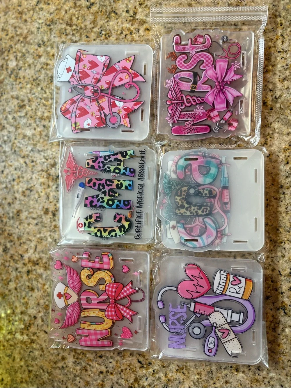 Nurse-Themed Pink Kids Badge Reel Holder - Set of Decorative Nursing Accessories